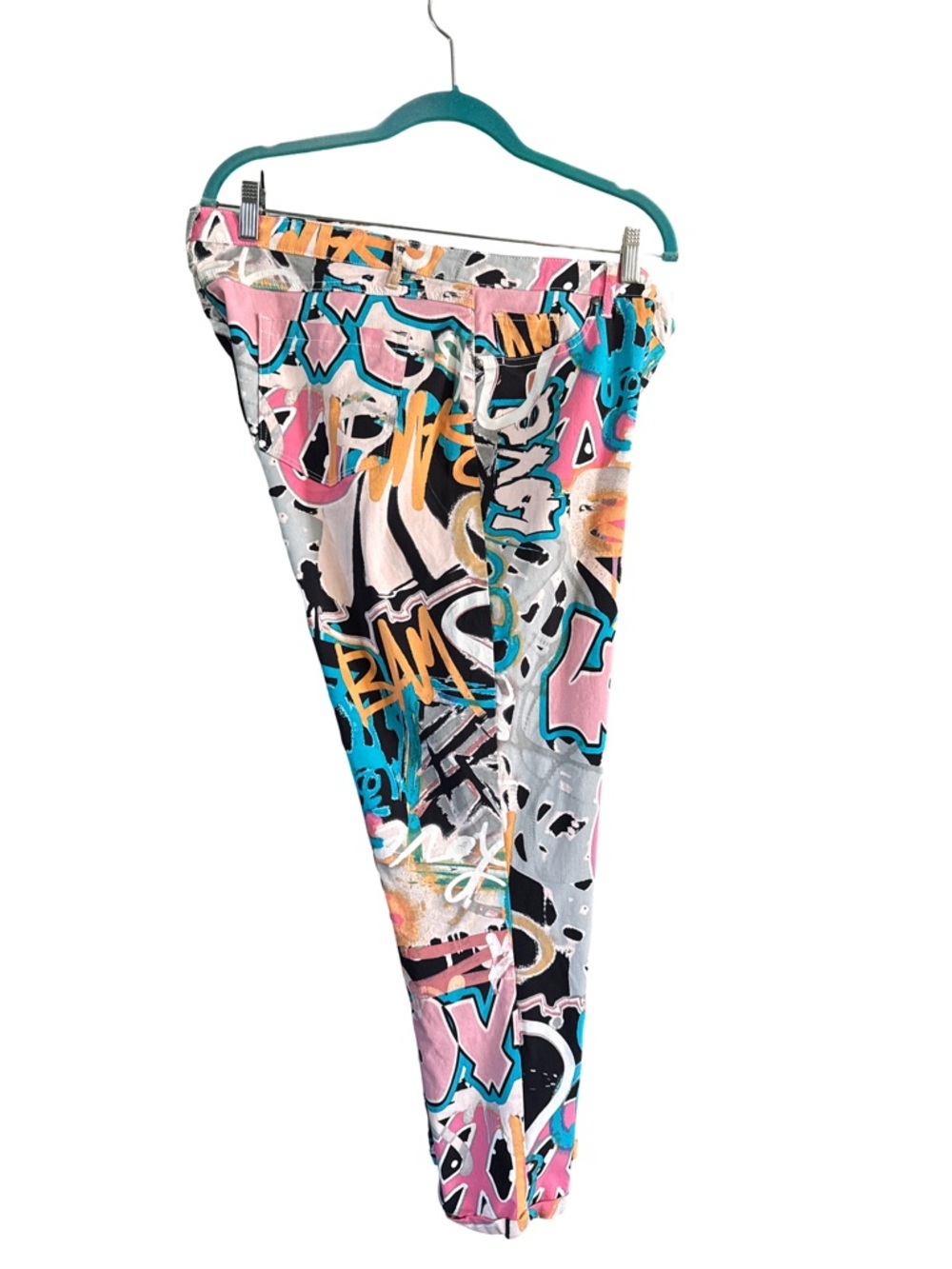 Women’s Graffiti Print Leggings - Pink Multi - Picture 2 of 3